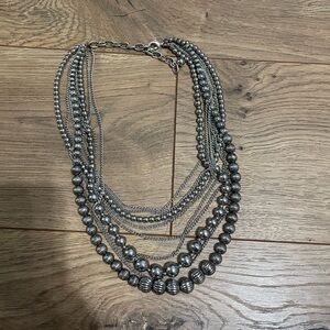 Premier Designs Silver Multi-Strand Necklace